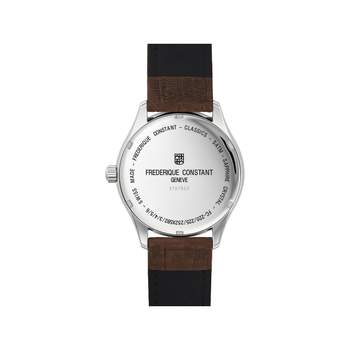 Frédérique Constant Stalen herenhorloge met bruine leren band