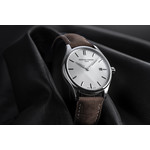 Montre Frédérique Constant homme acier bracelet cuir marron - vue D1