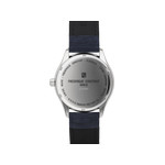 Montre Frédérique Constant homme acier bracelet cuir bleu - vue 3