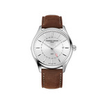 Montre Frédérique Constant homme acier bracelet cuir marron - vue 1