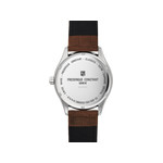 Montre Frédérique Constant homme acier bracelet cuir marron - vue 3