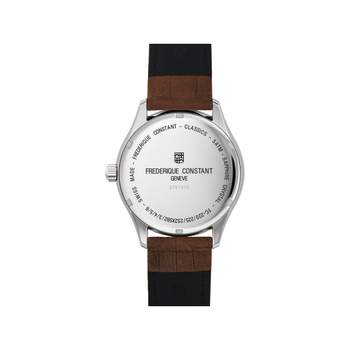 Frédérique Constant Stalen herenhorloge met bruine leren band