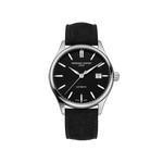 Montre Frédérique Constant homme automatique acier bracelet cuir noir - vue 1