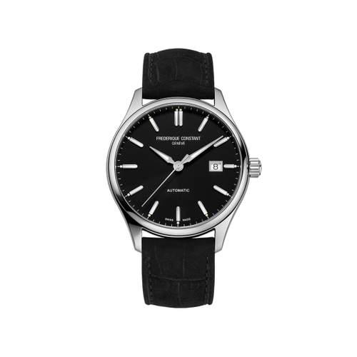 Montre Frédérique Constant homme automatique acier bracelet cuir noir