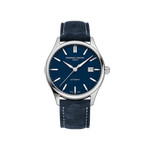 Montre Frédérique Constant homme automatiqueacier bracelet cuir bleu - vue 1