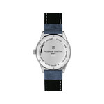 Montre Frédérique Constant homme automatiqueacier bracelet cuir bleu - vue 3