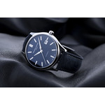 Montre Frédérique Constant homme automatiqueacier bracelet cuir bleu - vue D1