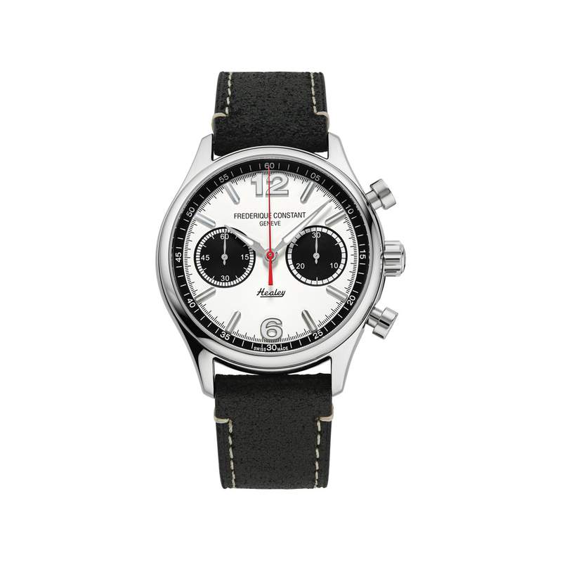 Montre Frédérique Constant homme chronographe automatique acier cuir noir - vue 1
