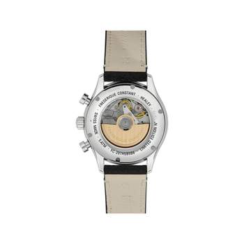 Frédérique Constant heren automatisch chronograaf horloge staal zwart leder
