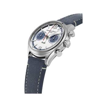 Montre Frédérique Constant homme automatique acier bracelet cuir bleu