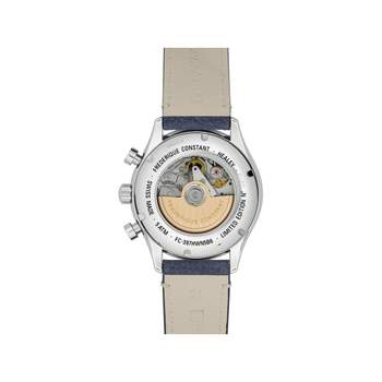 Montre Frédérique Constant homme automatique acier bracelet cuir bleu