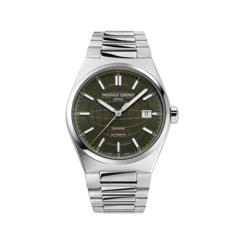 Frédérique Constant men's automatic steel and rubber watch