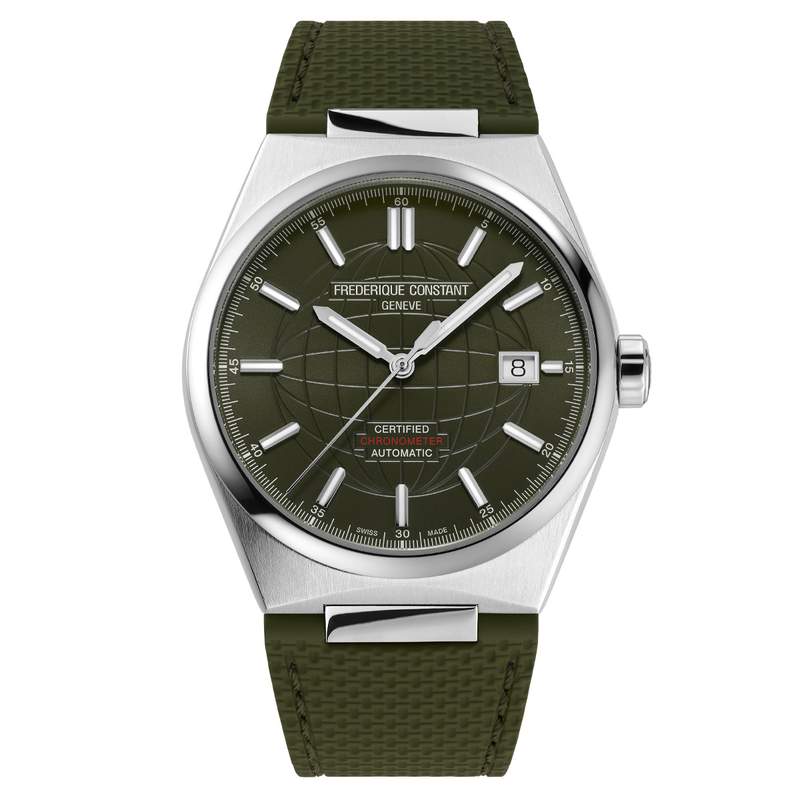 Montre Frédérique Constant homme automatique acier et caoutchouc - vue D1