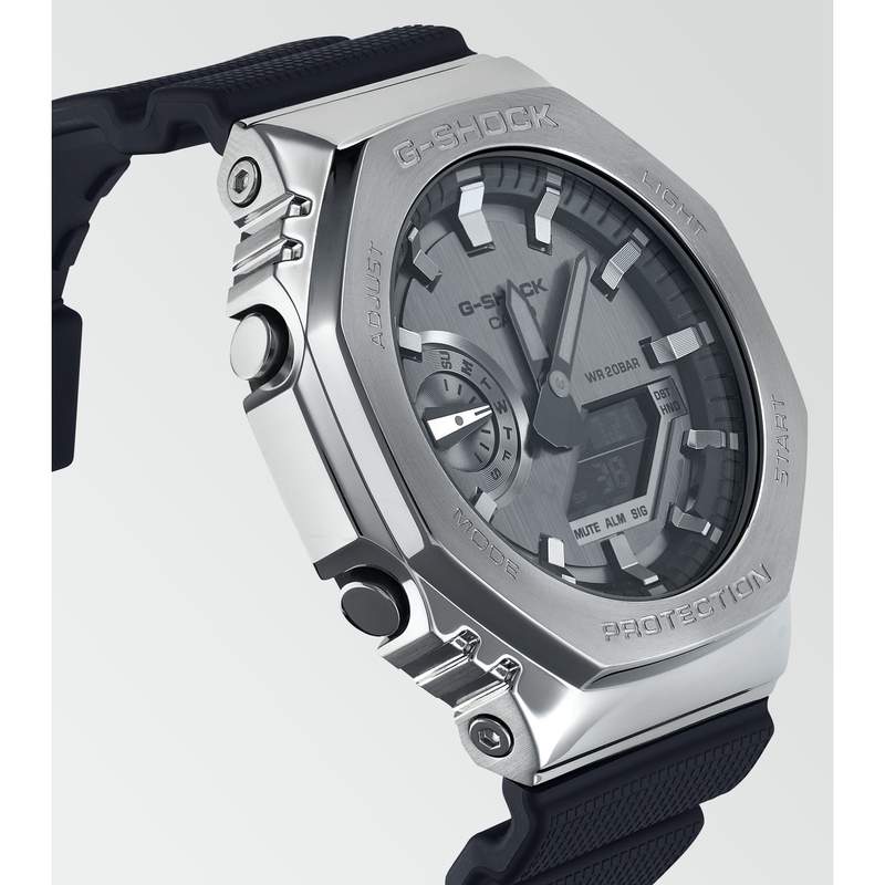 Montre G-SHOCK homme acier bracelet résine noire - vue D2