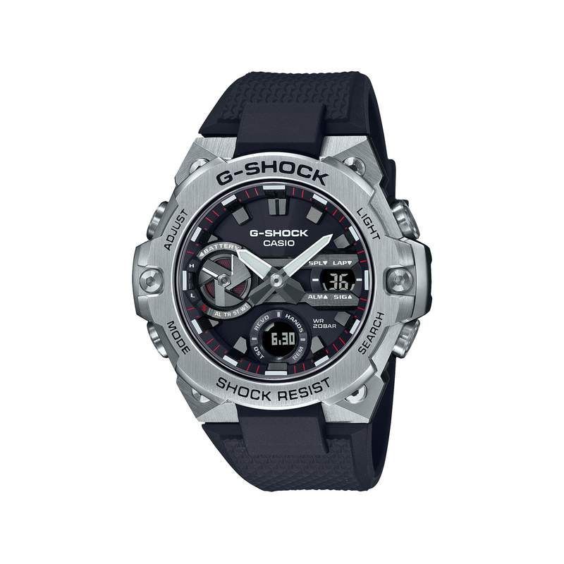 Montre G-SHOCK homme acier bracelet résine noire - vue 1