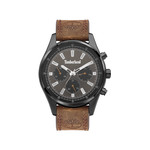 Montre Timberland homme multifonction acier bracelet cuir marron - vue 1