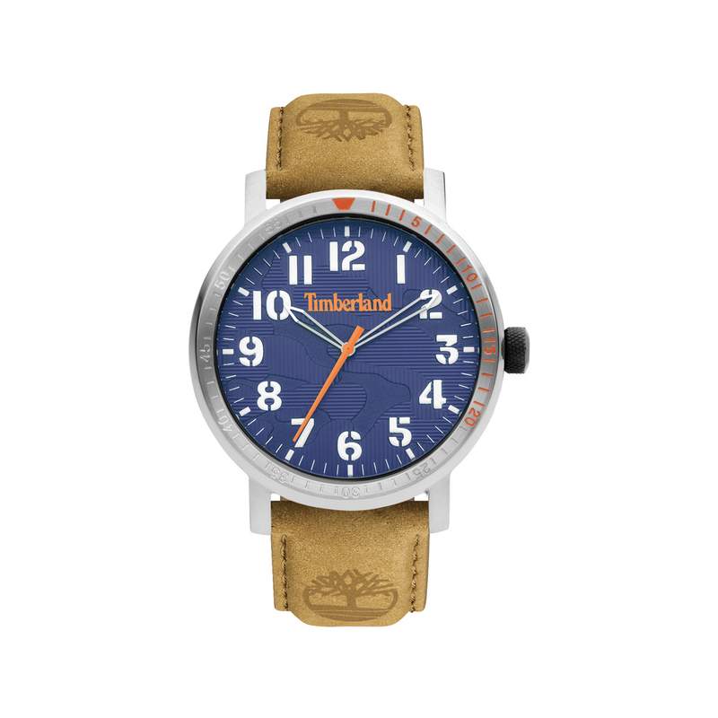 Montre Timberland homme acier  bracelet cuir marron - vue 1
