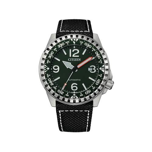 Citizen Men's Automatic Watch in Black Steel with a Black Nylon Strap