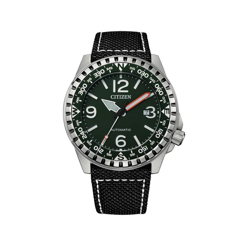 Montre Citizen homme automatique acier noir bracelet nylon noir - vue 1