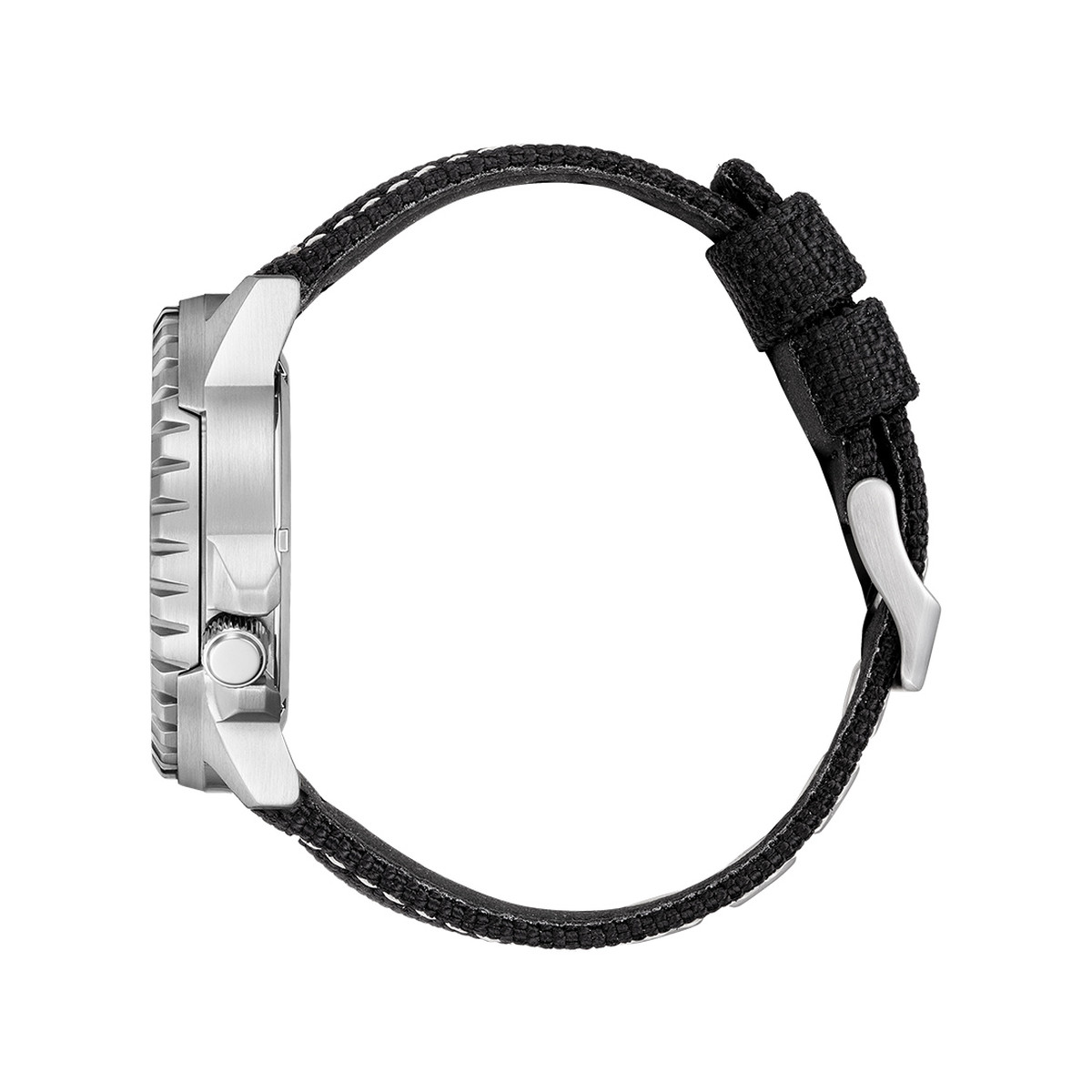 Montre Citizen homme automatique acier noir bracelet nylon noir - vue 2