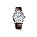 Montre Longines homme automatique acier bracelet cuir marron fonce - vue 1