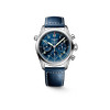 Montre Longines homme automatique acier bracelet cuir bleu - vue V1
