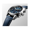 Montre Longines homme automatique acier bracelet cuir bleu - vue V2