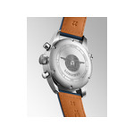 Montre Longines homme automatique acier bracelet cuir bleu - vue 3