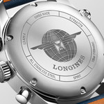 Montre Longines homme automatique acier bracelet cuir bleu - vue D2