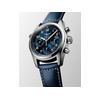 Montre Longines homme automatique acier bracelet cuir bleu - vue VD4