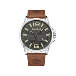 Timberland homme acier bracelet cuir marron - vue 1