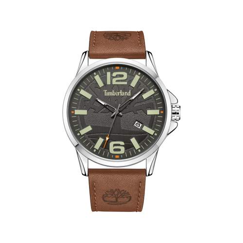 Timberland heren stalen leren riem bruin