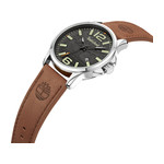 Timberland homme acier bracelet cuir marron - vue 2