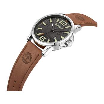 Timberland heren stalen leren riem bruin