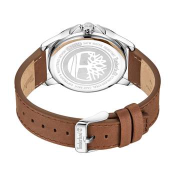 Timberland heren stalen leren riem bruin