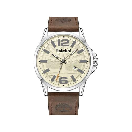 Timberland heren stalen leren riem bruin