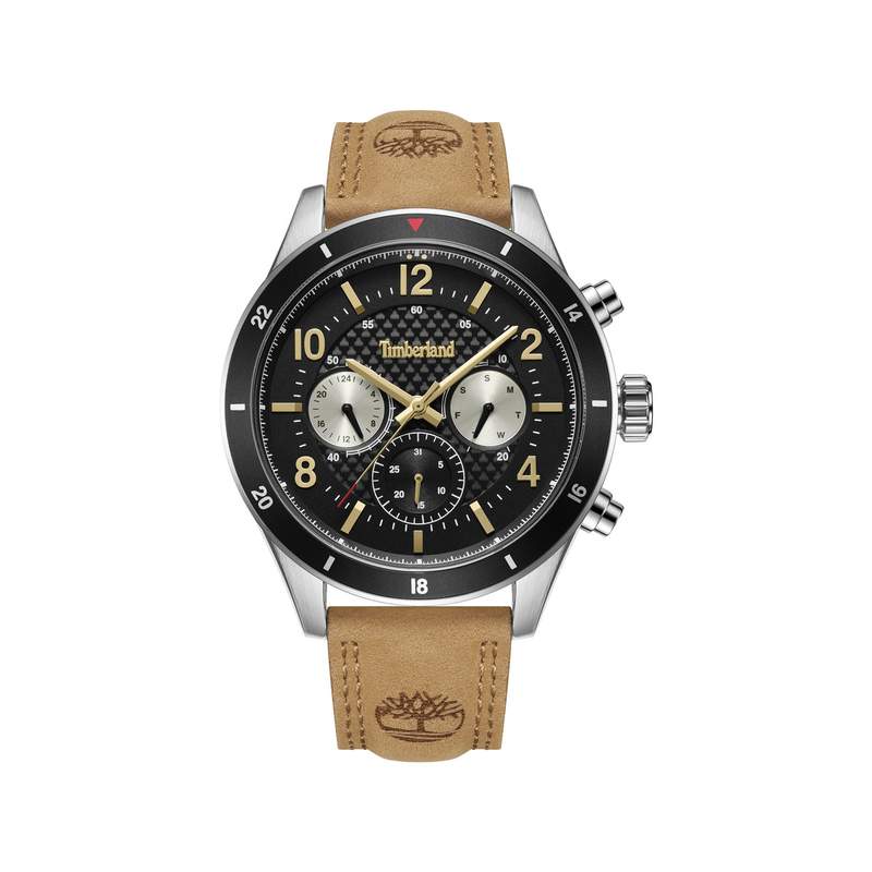 Timberland homme acier bracelet cuir caramel - vue 1