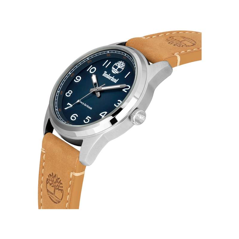 Timberland homme acier bracelet cuir caramel - vue 2