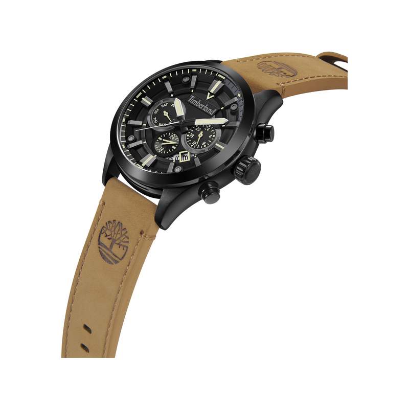 Timberland homme acier bracelet cuir caramel - vue 2