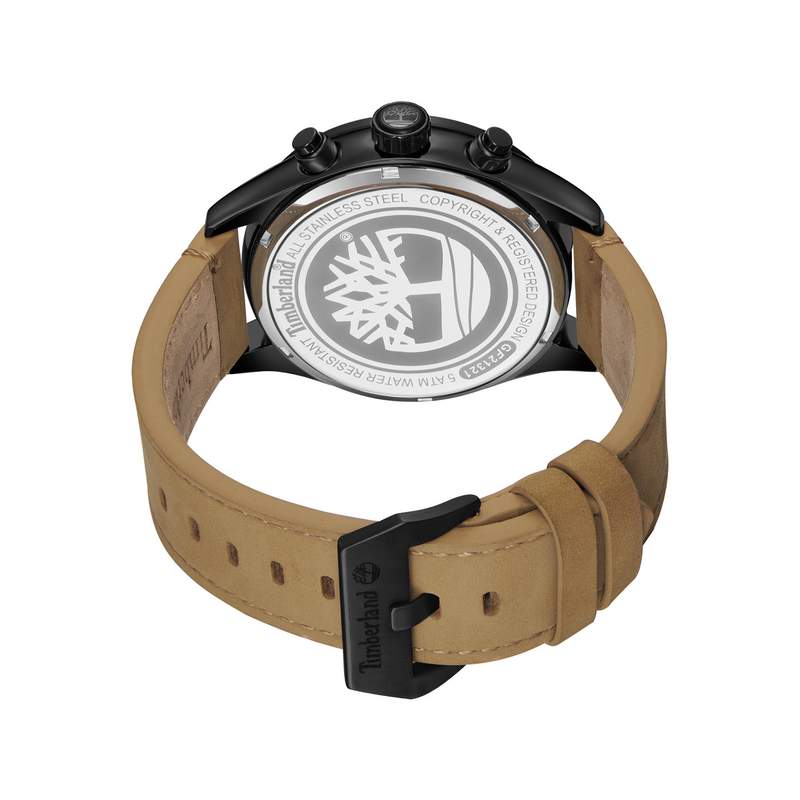 Timberland homme acier bracelet cuir caramel - vue 3