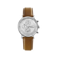 Montre Herbelin Classic homme chronographe acier bracelet cuir marron