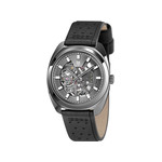 Montre Lip homme automatique acier bracelet cuir noir - vue 1