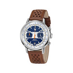 Montre Lip homme acier bracelet cuir marron - vue 1