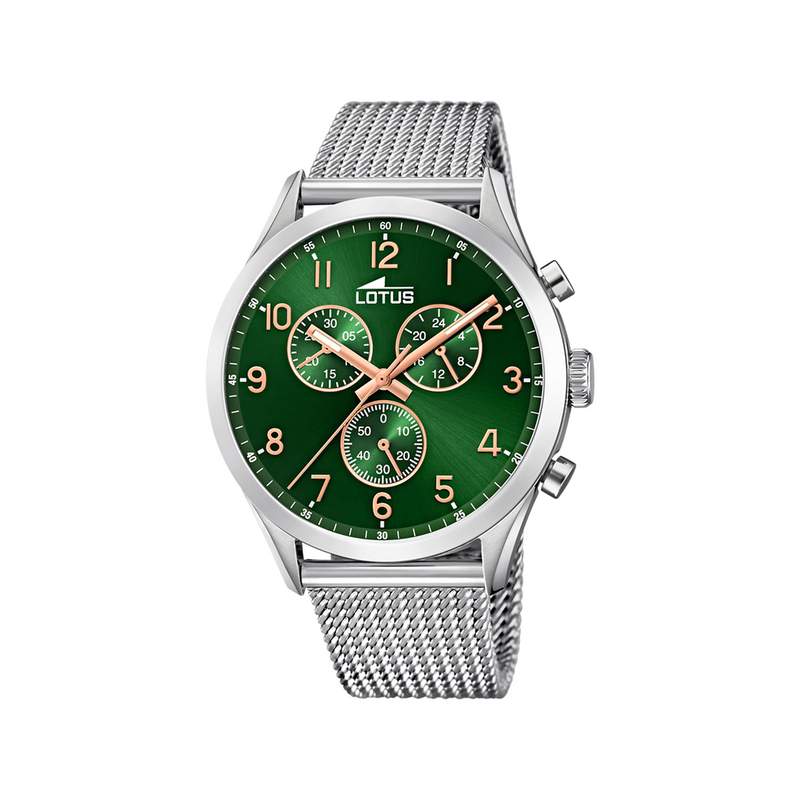 Montre Lotus homme acier bracelet acier maille milanaise - vue 1