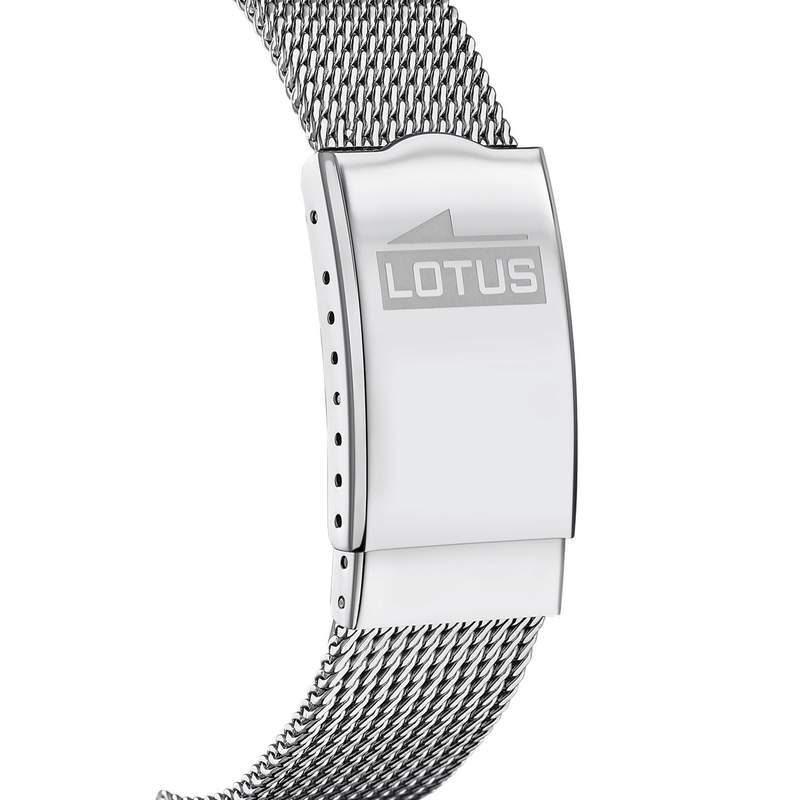 Montre Lotus homme acier bracelet acier maille milanaise - vue D2