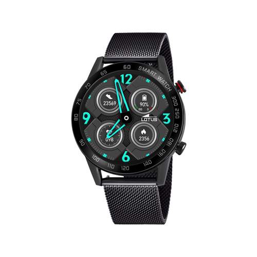 Lotus men's connected watch black stainless steel bracelet black stainless steel Milanese mesh