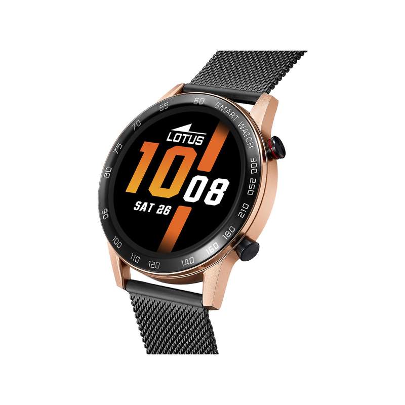 Montre Lotus homme connectée bracelet acier noir maille milanaise - vue 2
