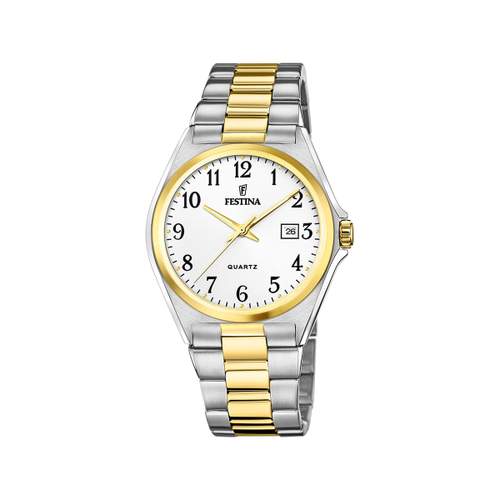 Festina men's watch steel bracelet two-tone yellow