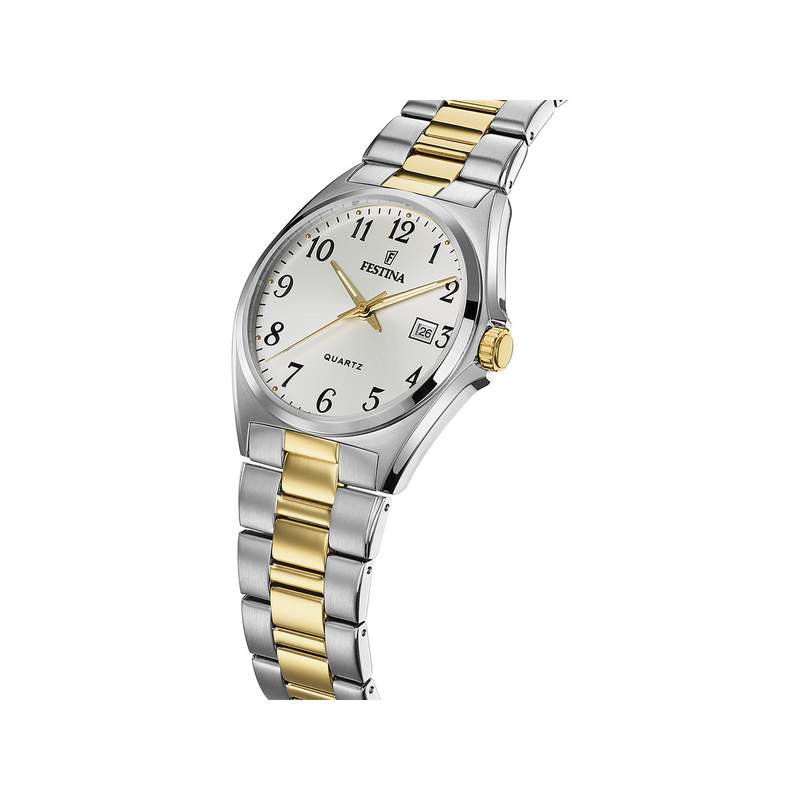 Montre Festina homme acier bracelet acier bicolore jaune - vue 2