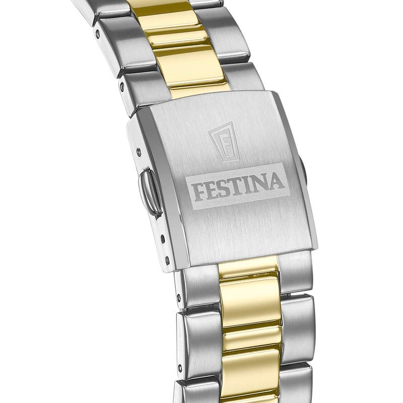 Montre Festina homme acier bracelet acier bicolore jaune - vue D2